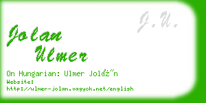 jolan ulmer business card